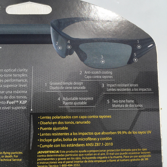 3M Fuel X2P black Polarized Safety Sun Glasses - Picture 5 of 6